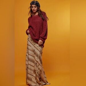 Free People Imogene Skirt Peach Combo Size 4